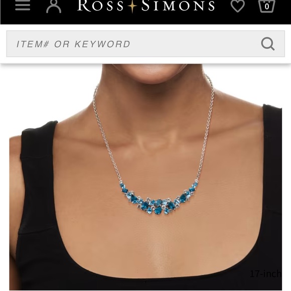 Blue and white topaz necklace - Picture 3 of 4